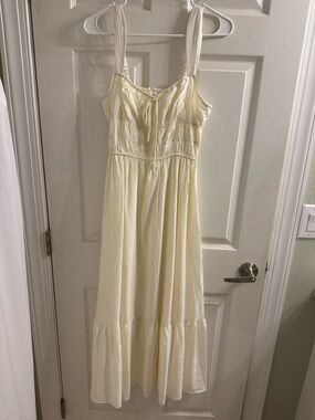 Blu Pepper Cream Smocked Dress